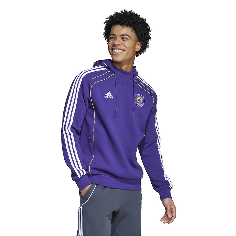 Sweat à capuche adidas violet Orlando City SC 2025 Travel pour homme