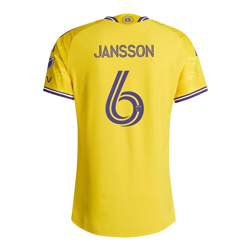 Men's adidas Robin Jansson Yellow Orlando City SC 2026 Sunken Treasure Kit On-Field Authentic Patch Jersey