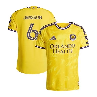 Men's adidas Robin Jansson Yellow Orlando City SC 2026 Sunken Treasure Kit On-Field Authentic Patch Jersey