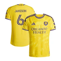 Men's adidas Robin Jansson Yellow Orlando City SC 2026 Sunken Treasure Kit On-Field Authentic Patch Jersey