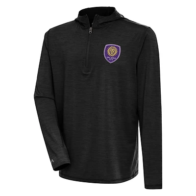 Sweat à capuche zippé quart de tour Antigua Heather Black Orlando City SC pour homme