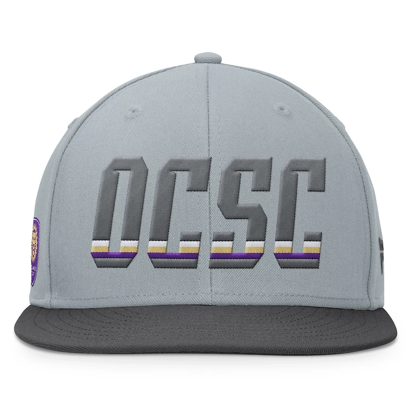 Casquette Snapback grise Fanatics pour hommes Orlando City SC Smoke