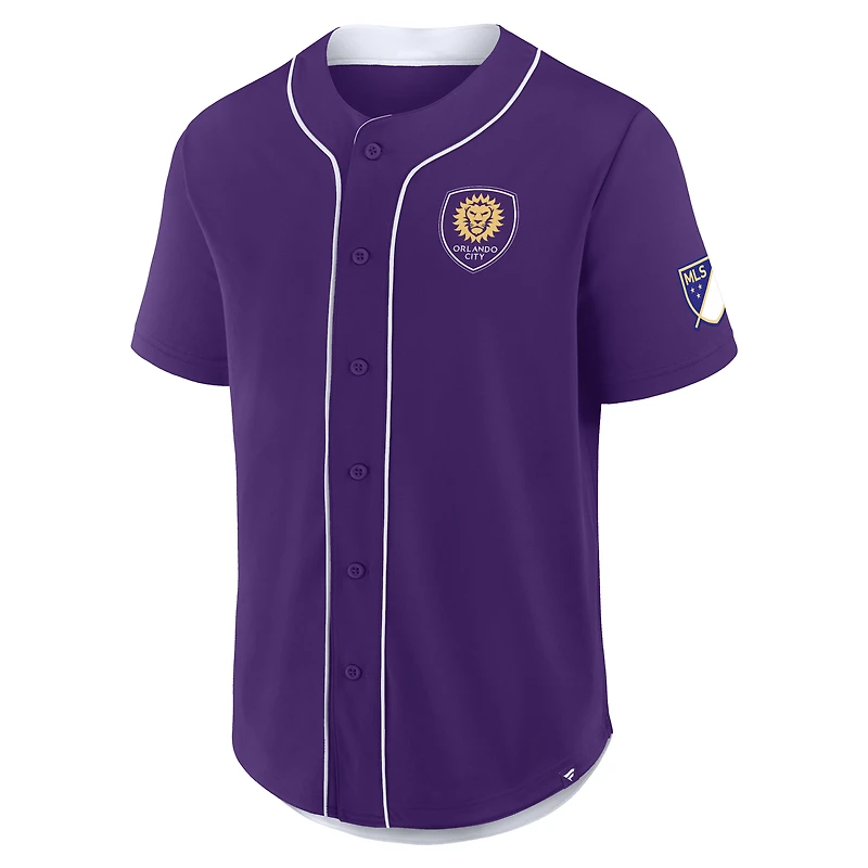 Maillot de baseball Fanatics violet Orlando City SC Injury Time pour homme