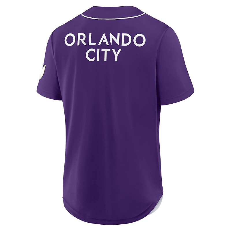 Maillot de baseball Fanatics violet Orlando City SC Injury Time pour homme