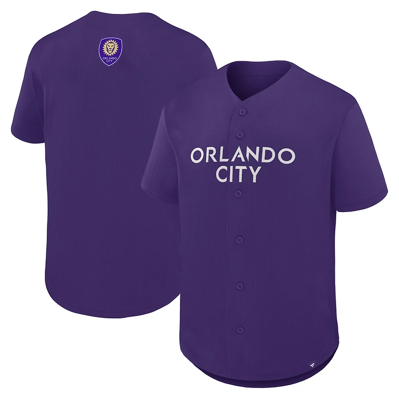 Men's Fanatics Purple Orlando City SC Maximum Intensity Button-Up Jersey