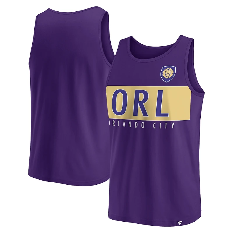 Débardeur violet Fanatics Orlando City SC Run Angle pour hommes