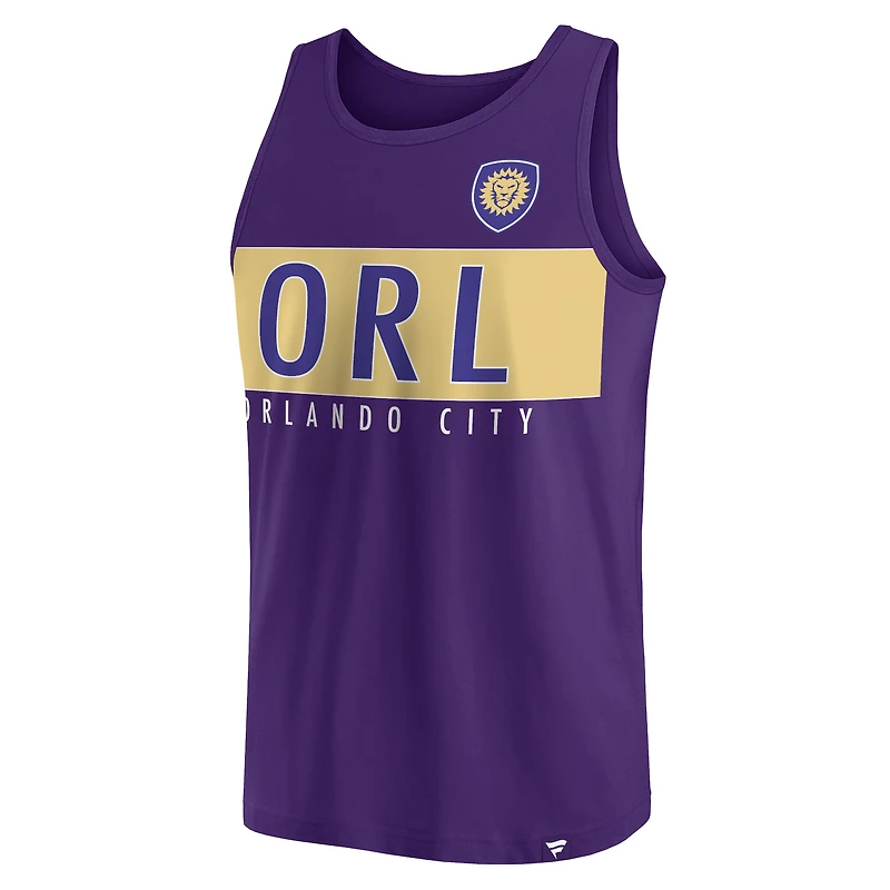 Débardeur violet Fanatics Orlando City SC Run Angle pour hommes
