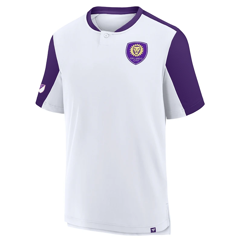 Men's Fanatics White Orlando City SC Striker Henley Shirt