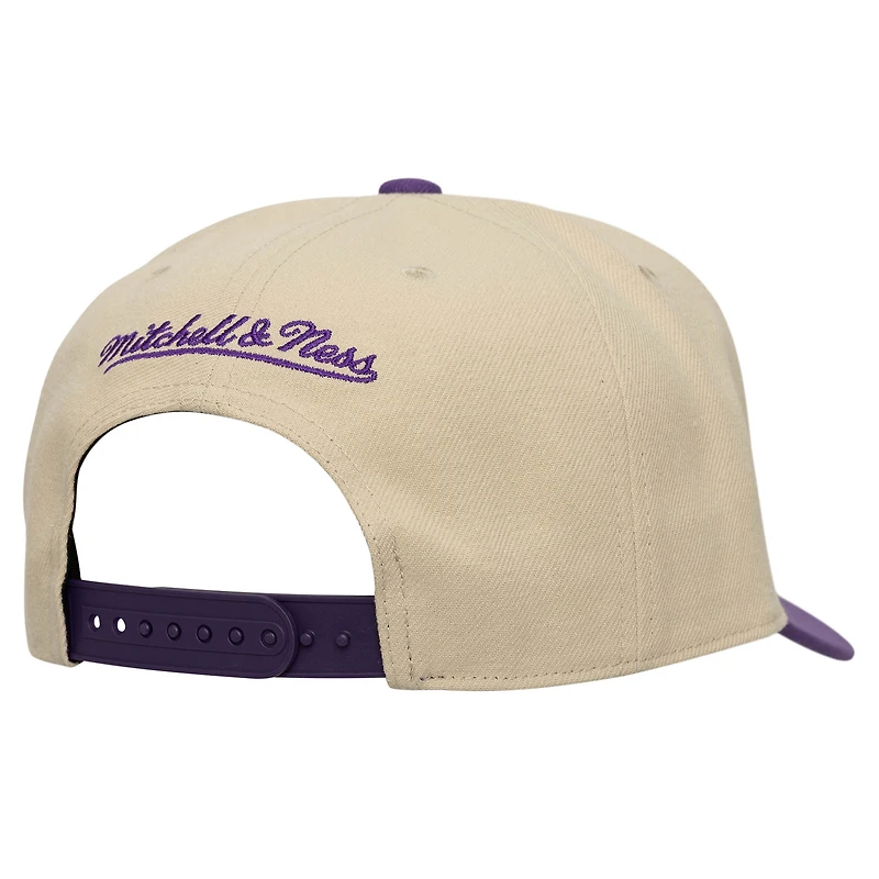 Men's Mitchell & Ness  Cream/Purple Orlando City SC Upside Down Pro Pinch Snapback Hat