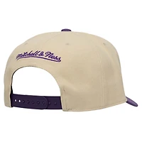 Men's Mitchell & Ness  Cream/Purple Orlando City SC Upside Down Pro Pinch Snapback Hat