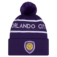 Men's New Era Purple Orlando City SC 2026 Jersey Hook Cuffed Knit Hat with Pom