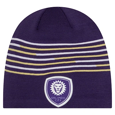 Bonnet tricoté violet New Era Orlando City SC 2026 pour homme