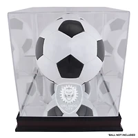 Vitrine de présentation de ballon de football avec logo de l'équipe en acajou d'Orlando City SC