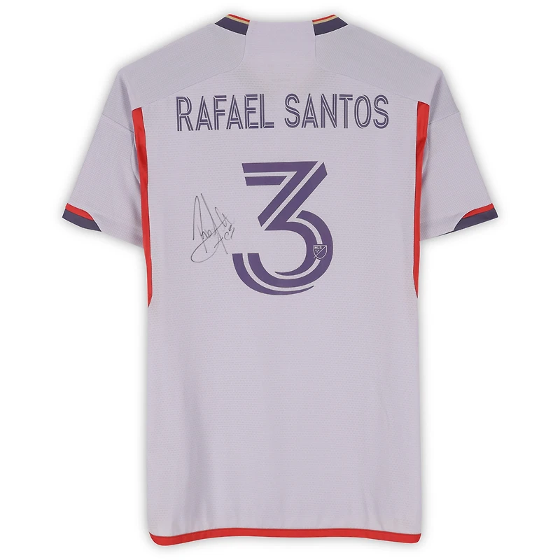Maillot adidas violet clair dédicacé Rafael Santos Orlando City SC n° 3, utilisé lors du match, saison 2024 de la MLS - Taille M