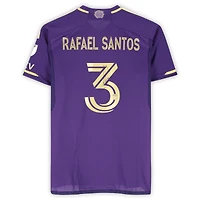 Maillot adidas violet dédicacé Rafael Santos Orlando City SC n° 3, saison 2024 de la MLS - Taille M