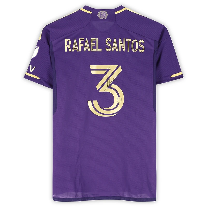 Rafael Santos Orlando City SC Autographed Match-Used #3 Purple adidas Jersey from the 2024 MLS Season - Size M