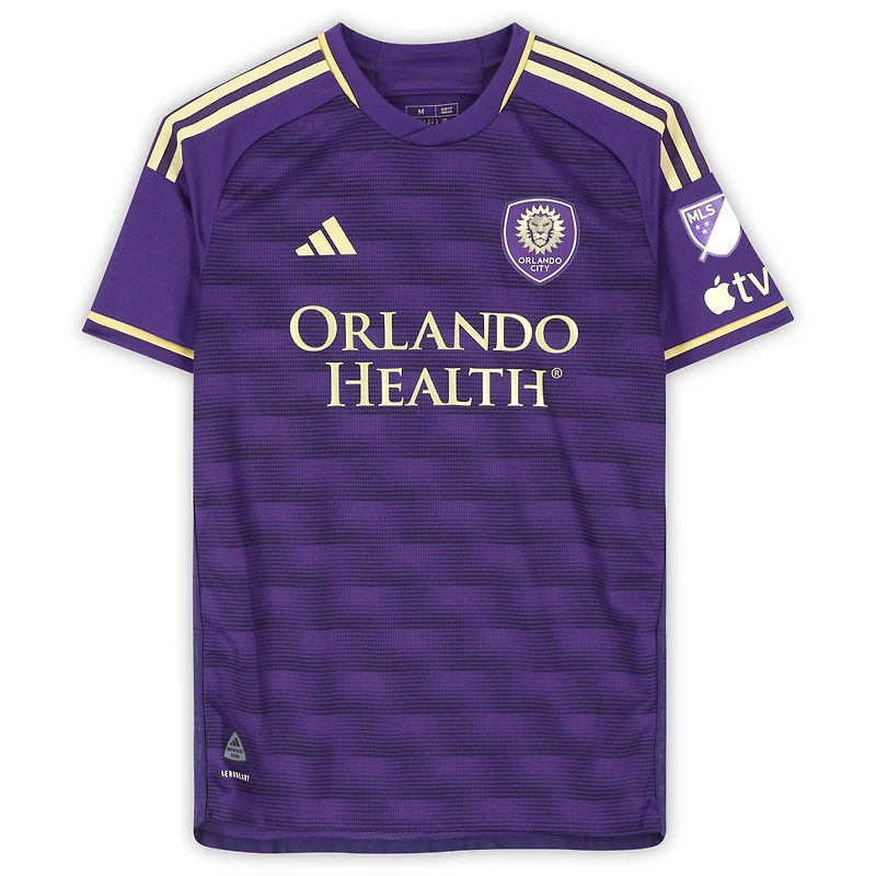 Maillot adidas violet dédicacé Rafael Santos Orlando City SC n° 3, saison 2024 de la MLS - Taille M