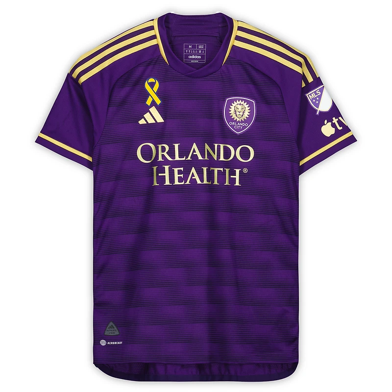 Maillot violet dédicacé #3 de Rafael Santos Orlando City SC lors de la saison 2023 de la MLS
