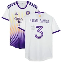 Maillot blanc dédicacé #3 de Rafael Santos Orlando City SC lors de la saison 2023 de la MLS
