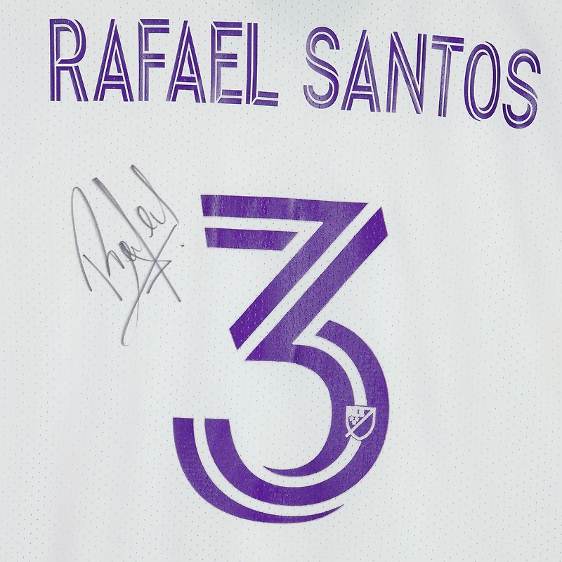 Maillot blanc dédicacé #3 de Rafael Santos Orlando City SC lors de la saison 2023 de la MLS