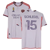 Maillot adidas violet clair dédicacé par Rodrigo Schlegel pour Orlando City SC, numéro 15, saison 2024 de la MLS - Taille L