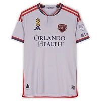 Maillot adidas violet clair dédicacé par Rodrigo Schlegel pour Orlando City SC, numéro 15, saison 2024 de la MLS - Taille L