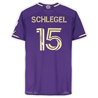 Maillot adidas violet dédicacé par Rodrigo Schlegel pour Orlando City SC, numéro 15, saison 2024 de la MLS - Taille L