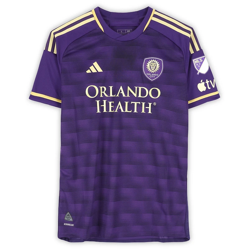 Maillot adidas violet dédicacé par Rodrigo Schlegel pour Orlando City SC, numéro 15, saison 2024 de la MLS - Taille L