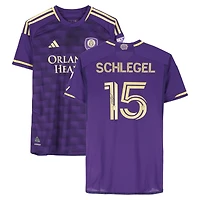 Maillot adidas violet dédicacé par Rodrigo Schlegel pour Orlando City SC, numéro 15, saison 2024 de la MLS - Taille L