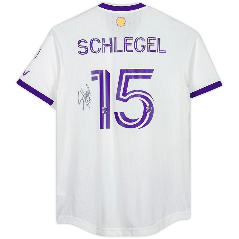 Maillot blanc n°15 autographié par Rodrigo Schlegel d'Orlando City SC lors de la saison 2023 de la MLS