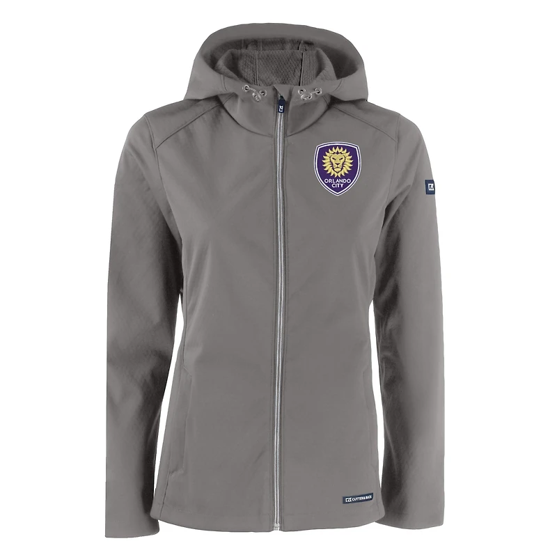 Veste zippée entièrement recyclée en softshell Orlando City SC Evoke Eco pour femme de Cutter & Buck Grey