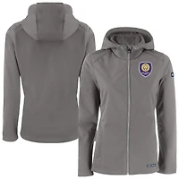 Women's Cutter & Buck  Gray Orlando City SC Evoke Eco Softshell Recycled Full-Zip Jacket