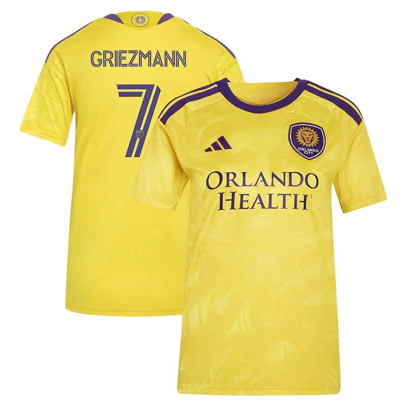 Women's adidas Antoine Griezmann Yellow Orlando City SC 2026 Sunken Treasure Kit Replica Jersey