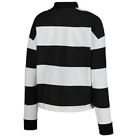 Women's Antigua  White Orlando City SC Radical Rugby Stripe Long Sleeve T-Shirt