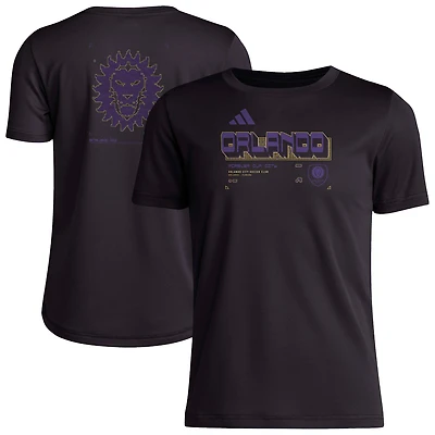 T-shirt d'avant-match adidas noir Orlando City SC 2026 Anthem AEROREADY pour jeunes