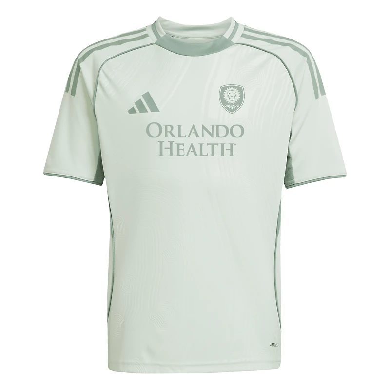 Youth adidas Light Green Orlando City SC 2025 One Planet Pre-Match Top