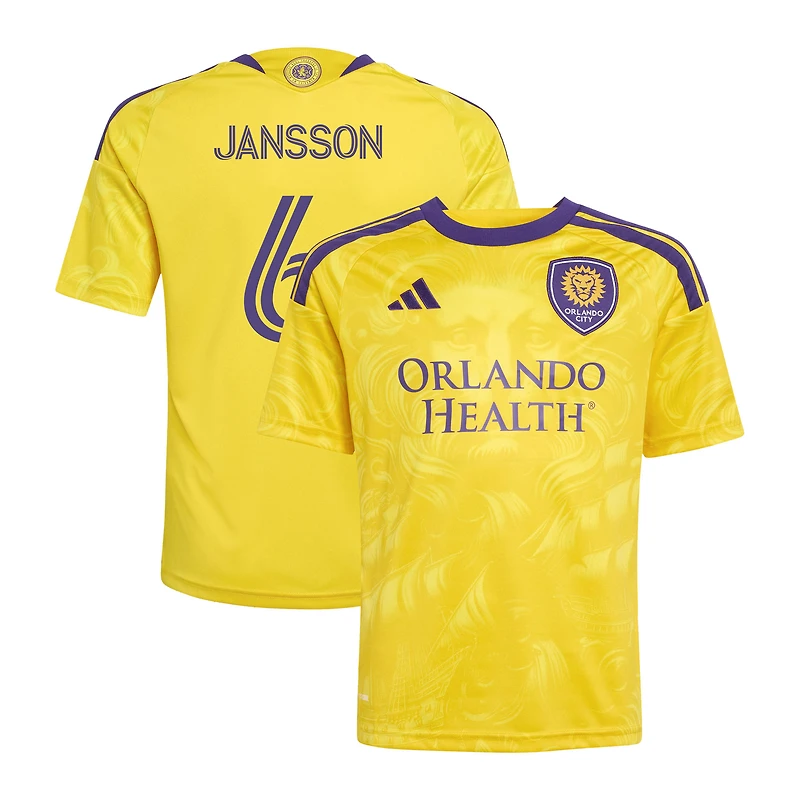 Youth adidas Robin Jansson Yellow Orlando City SC 2026 Sunken Treasure Kit Replica Jersey