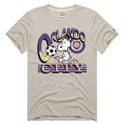 T-shirt Youth Homage Khaki Orlando City SC MLS x Peanuts Snoopy Graphic Tri-Blend