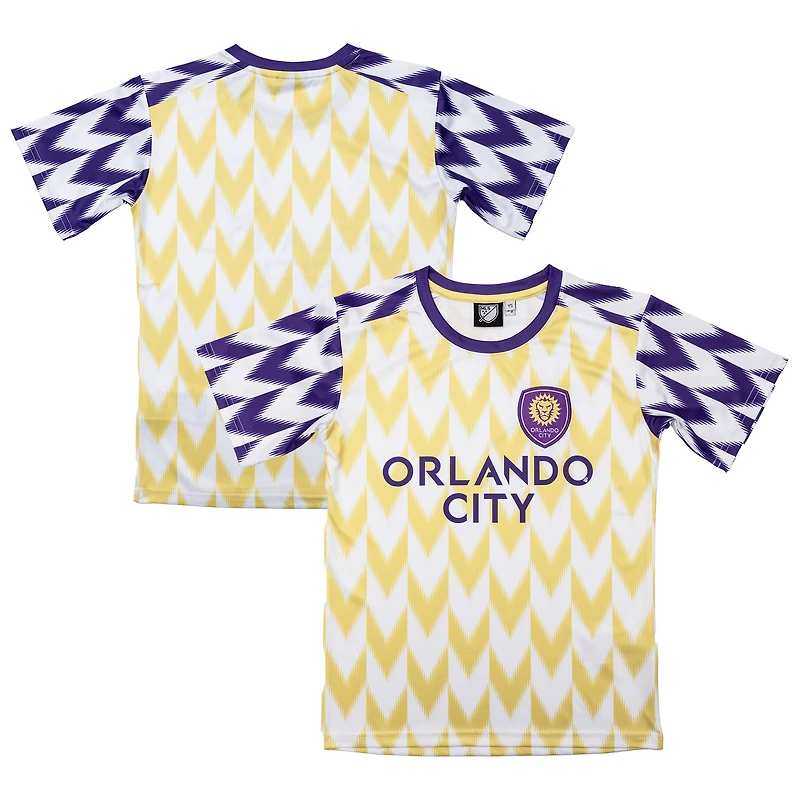 T-shirt jaune du club Orlando City SC, design sportif pour jeunes, Suède