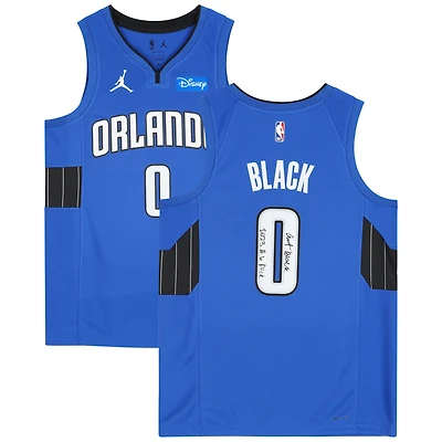 Maillot Jordan Brand Swingman bleu autographié par Anthony Black Orlando Magic 2022-23 avec patch et inscription « 2023 #6 Pick »