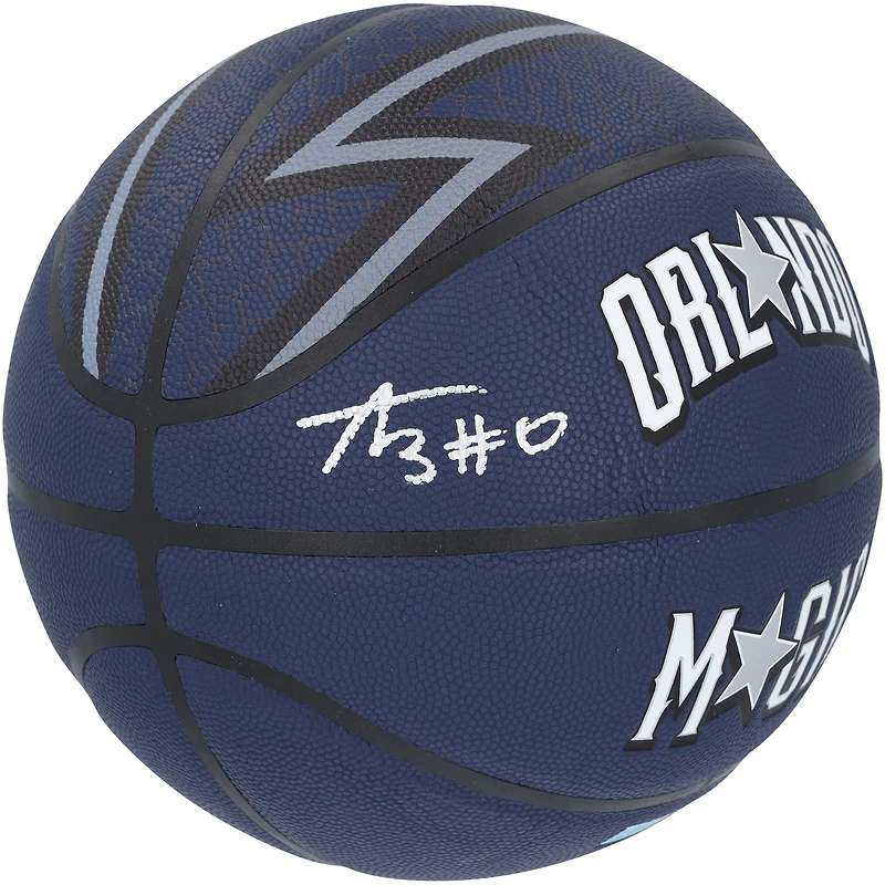 Ballon de basket-ball de collection Wilson 2023-24 City Edition dédicacé par Anthony Black Orlando Magic