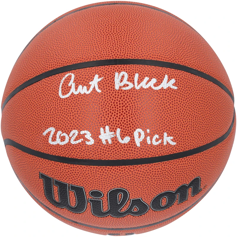 Ballon de basket-ball d'intérieur/extérieur Wilson Authentic Series autographié par Anthony Black Orlando Magic avec inscription « 2023 #6 Pick »