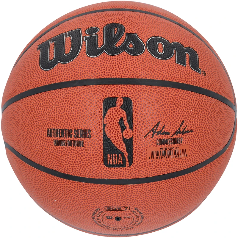Ballon de basket-ball d'intérieur/extérieur Wilson Authentic Series autographié par Anthony Black Orlando Magic avec inscription « 2023 #6 Pick »