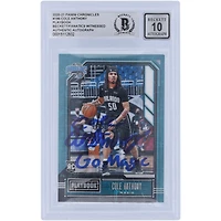 Cole Anthony Orlando Magic Autographed 2020-21 Panini Chronicles Playbook #186 Beckett Fanatics Witnessed Authenticated 10 Rookie Card with "Go Magic" Inscription