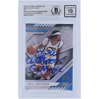 Carte de recrue autographiée 2020-21 Panini Chronicles XR #280 Beckett Fanatics a été témoin d'une carte authentifiée 10 avec l'inscription « Go Magic » de Cole Anthony Orlando Magic