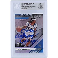 Carte de recrue authentifiée 2020-21 Panini Chronicles XR #280 signée Cole Anthony Orlando Magic par les fanatiques de Beckett avec l'inscription « Go Magic »