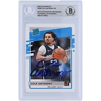 Cole Anthony Orlando Magic autographié 2020-21 Panini Donruss classé Rookie #208 Beckett Fanatics a été témoin d'une carte de recrue authentifiée