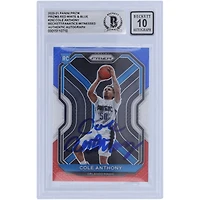 Cole Anthony Orlando Magic Autographié 2020-21 Panini Prizm Rouge Blanc & Bleu Prizm #292 Beckett Fanatics Witnessed Authenticated 10 Rookie Card