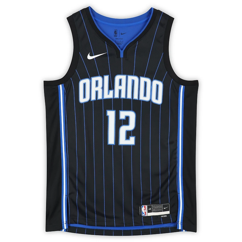 Maillot Nike Swingman noir dédicacé par Dwight Howard des Orlando Magic, édition Icon, avec inscription « HOF 25 »
