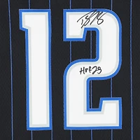 Maillot Nike Swingman noir dédicacé par Dwight Howard des Orlando Magic, édition Icon, avec inscription « HOF 25 »